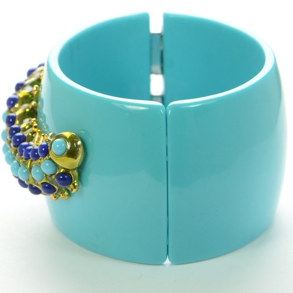 KJL Kenneth Jay Lane Blue Stone Caterpillar Bracelet - Picture 6 of 8